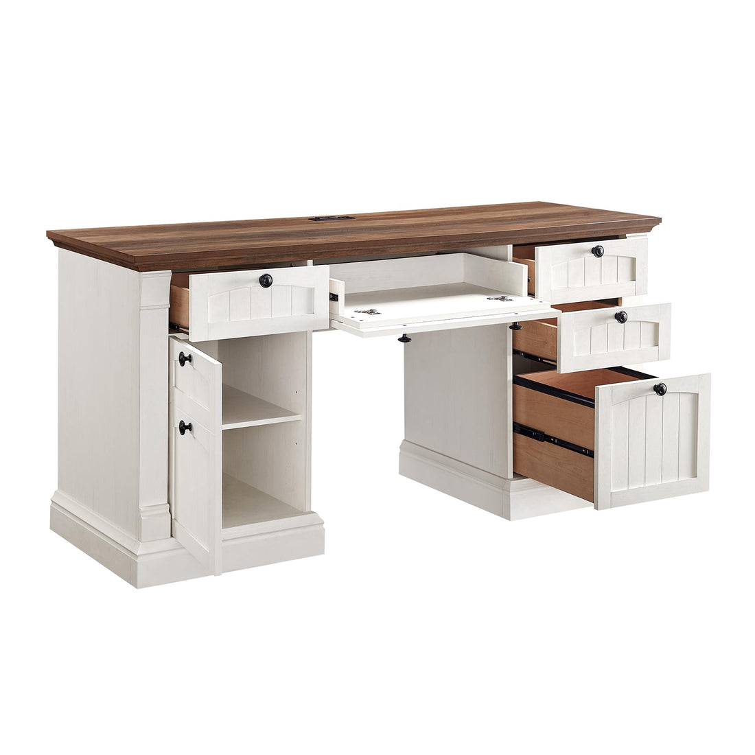 OKD 60" L-Shaped Executive Desk with Hutch & Storage