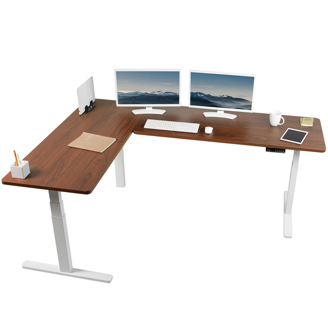 VIVO 83"x60" L-Shaped Electric Height Adjustable Desk