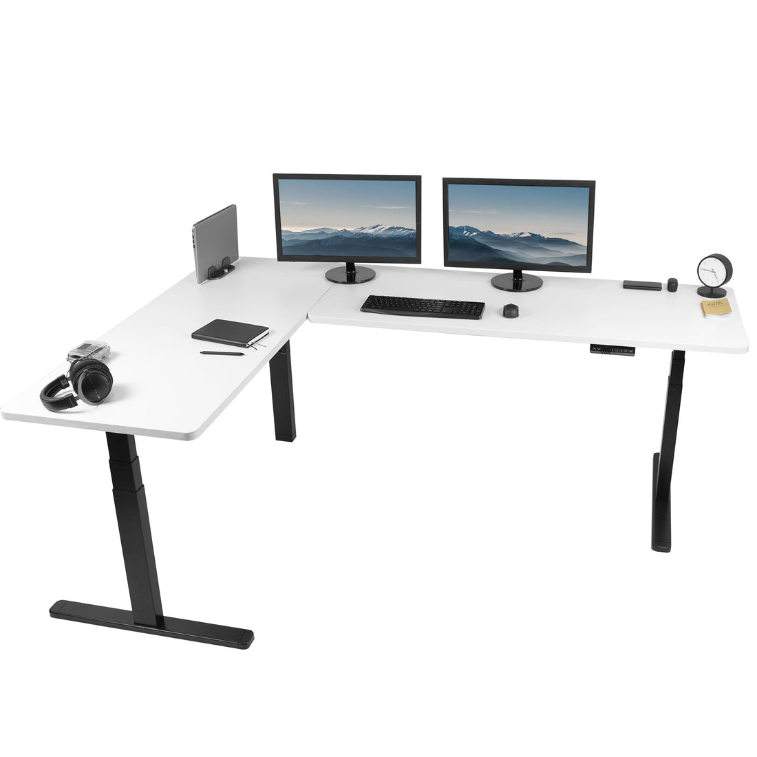 VIVO 83"x60" L-Shaped Electric Height Adjustable Desk
