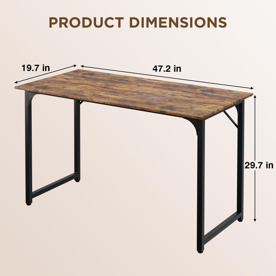 PayLessHere 32" Black Computer Desk with Metal Frame