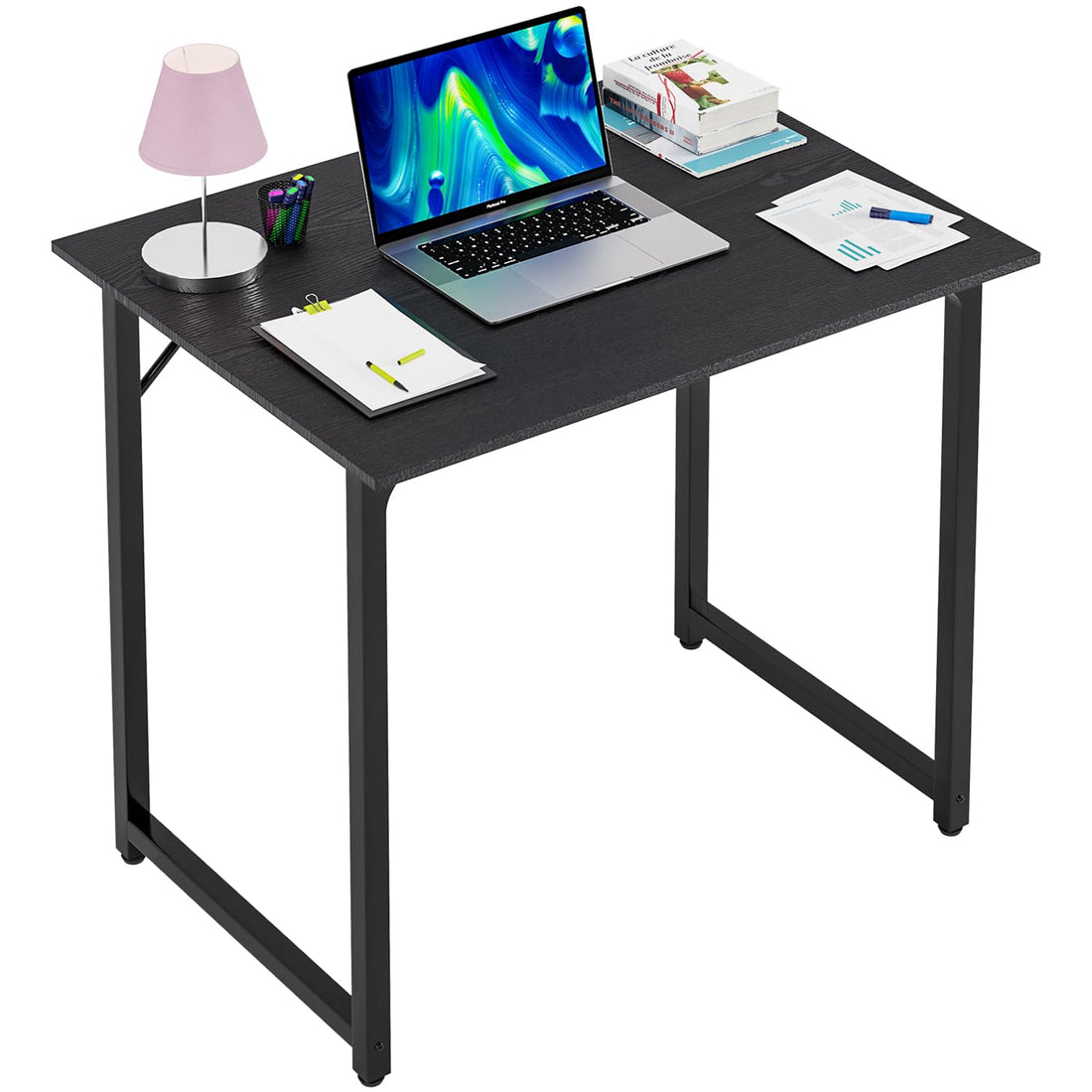 PayLessHere 32" Black Computer Desk with Metal Frame