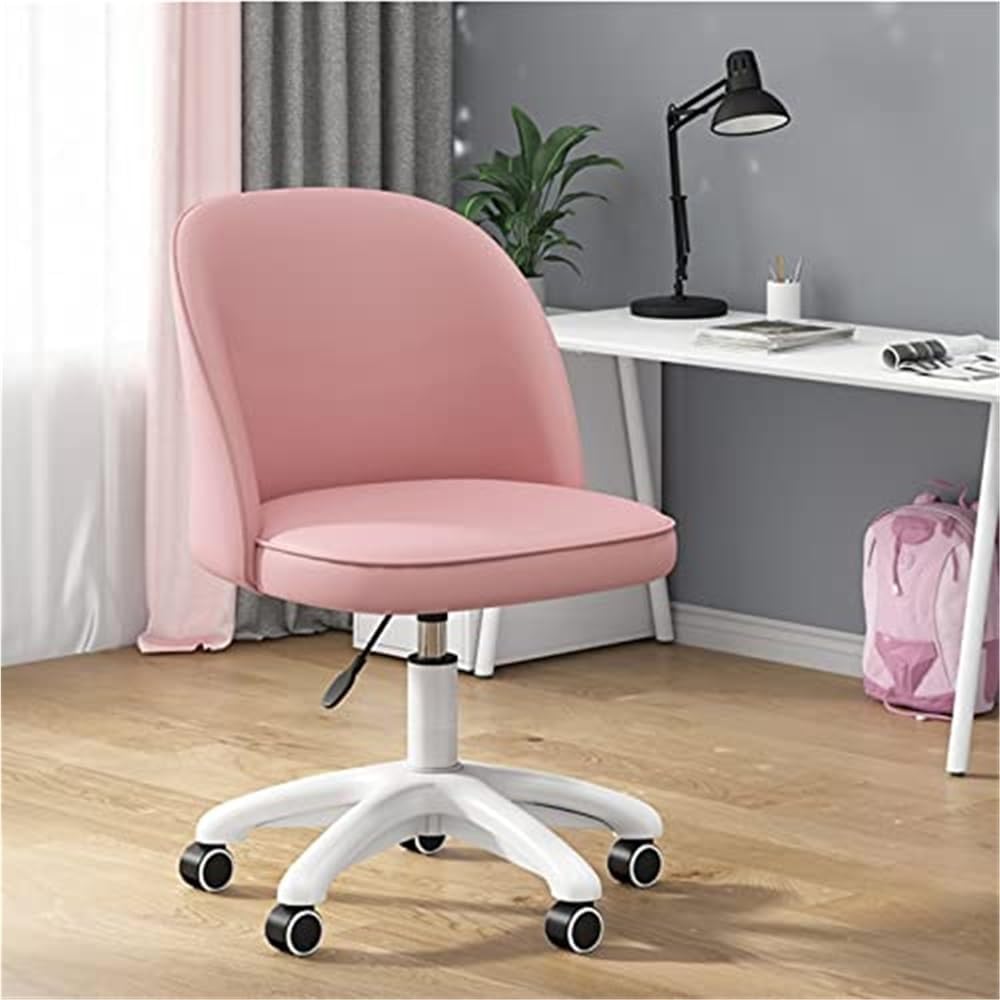 PU Leather Swivel Vanity Desk Chair, White