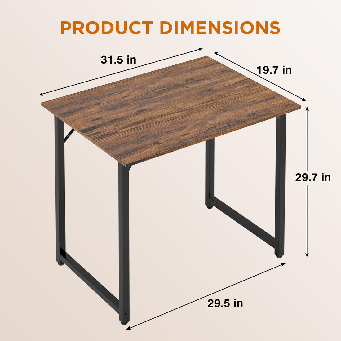 PayLessHere 32" Black Computer Desk with Metal Frame
