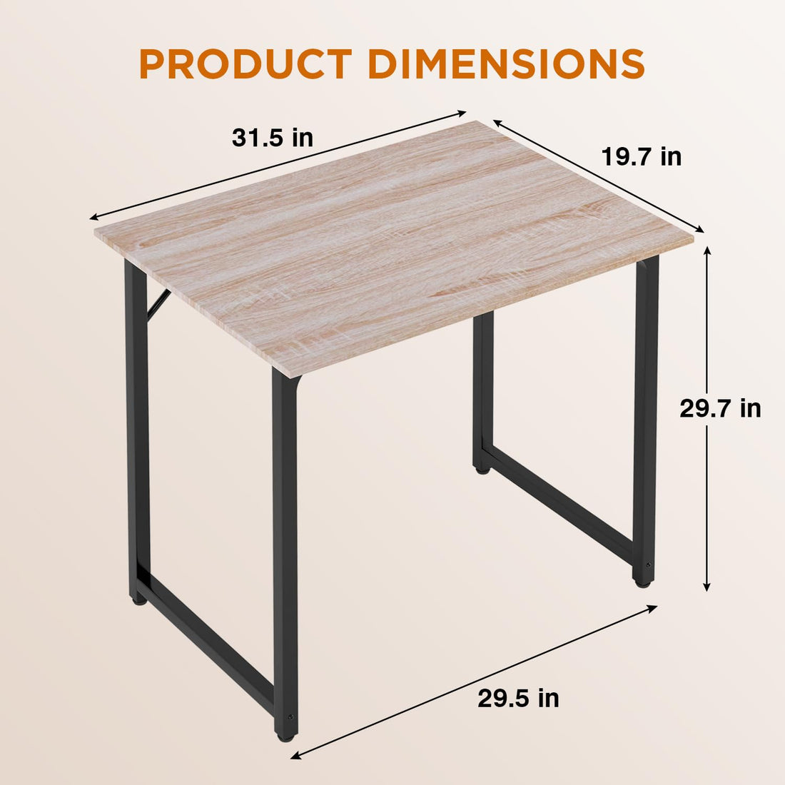 PayLessHere 32" Black Computer Desk with Metal Frame