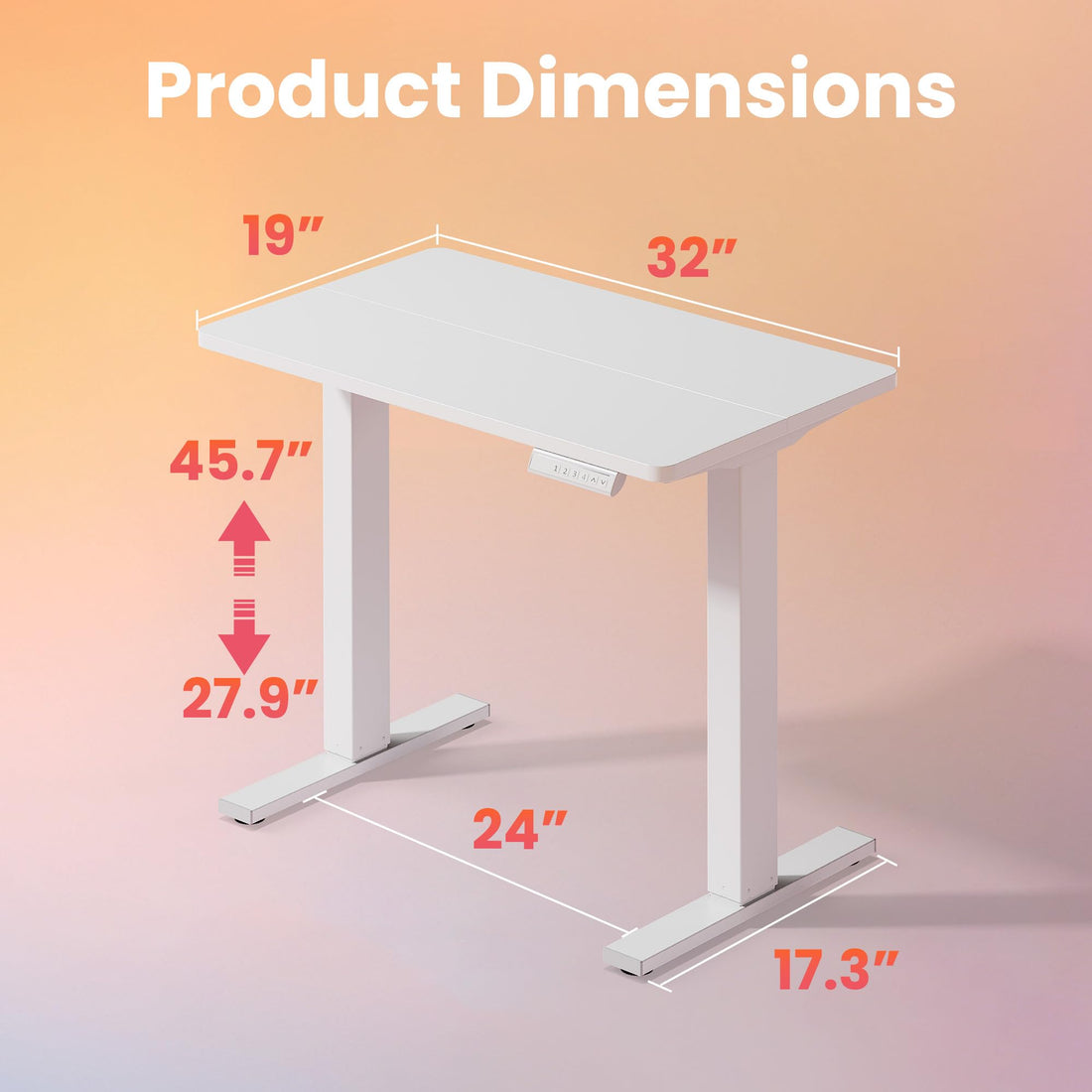 HUANUO 32" Electric Standing Desk, Light Walnut