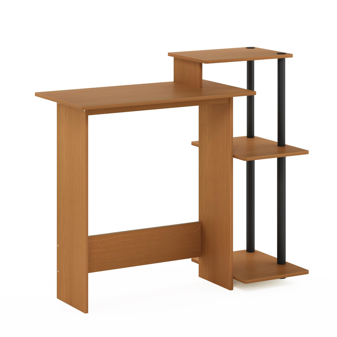 Furinno Compact Computer Desk, Walnut/Black