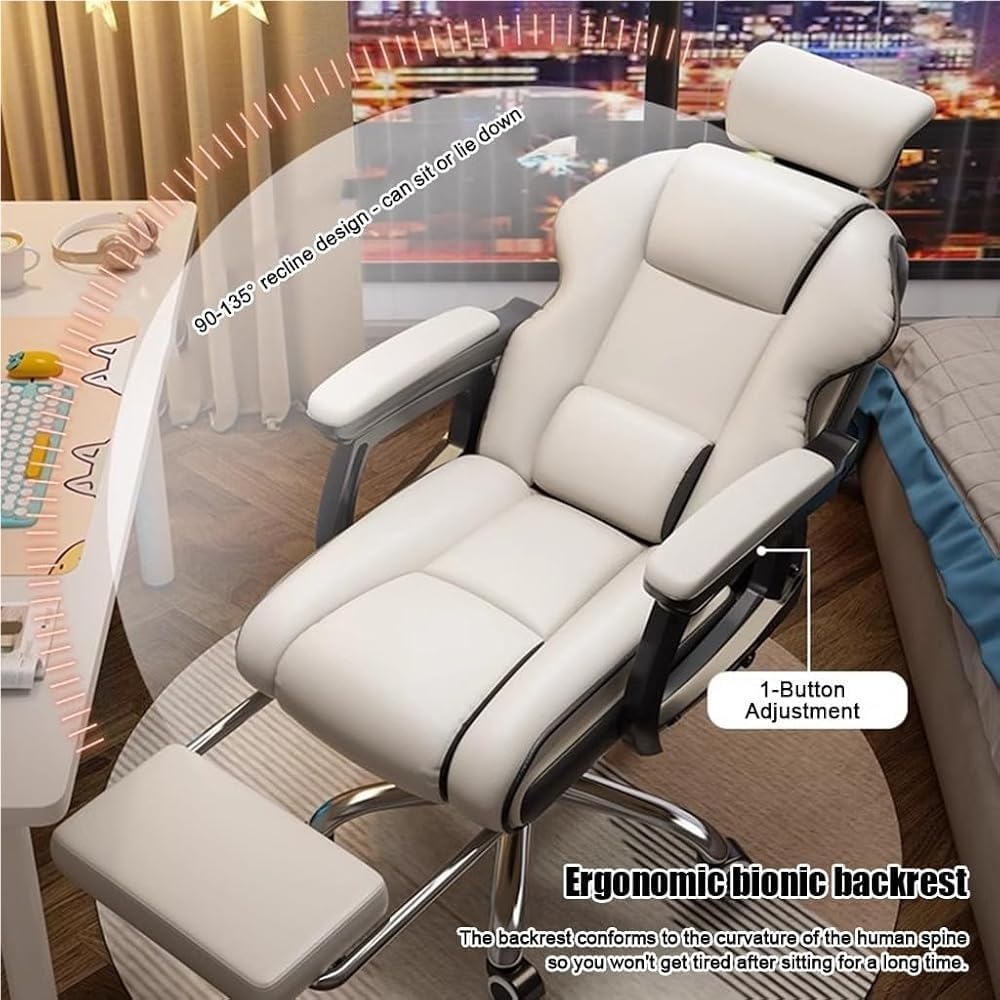 Ergonomic Executive Office Chair with Footrest, Black