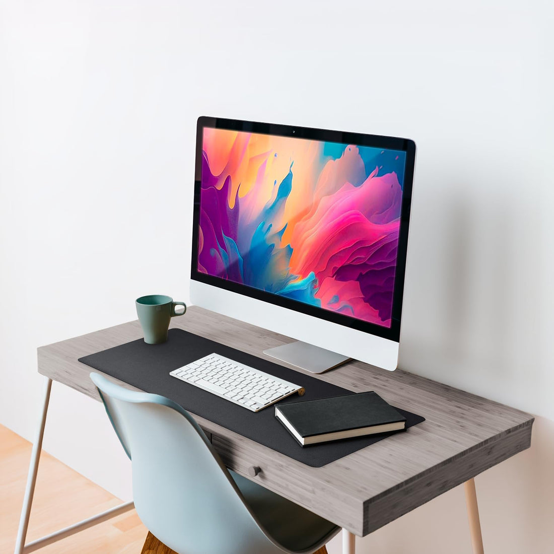 Leather Desk Pad 36"x20" – Dual-Sided Waterproof Mat, Black