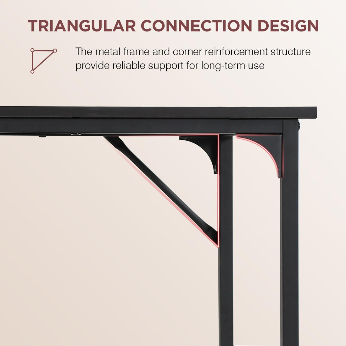 PayLessHere 32" Black Computer Desk with Metal Frame