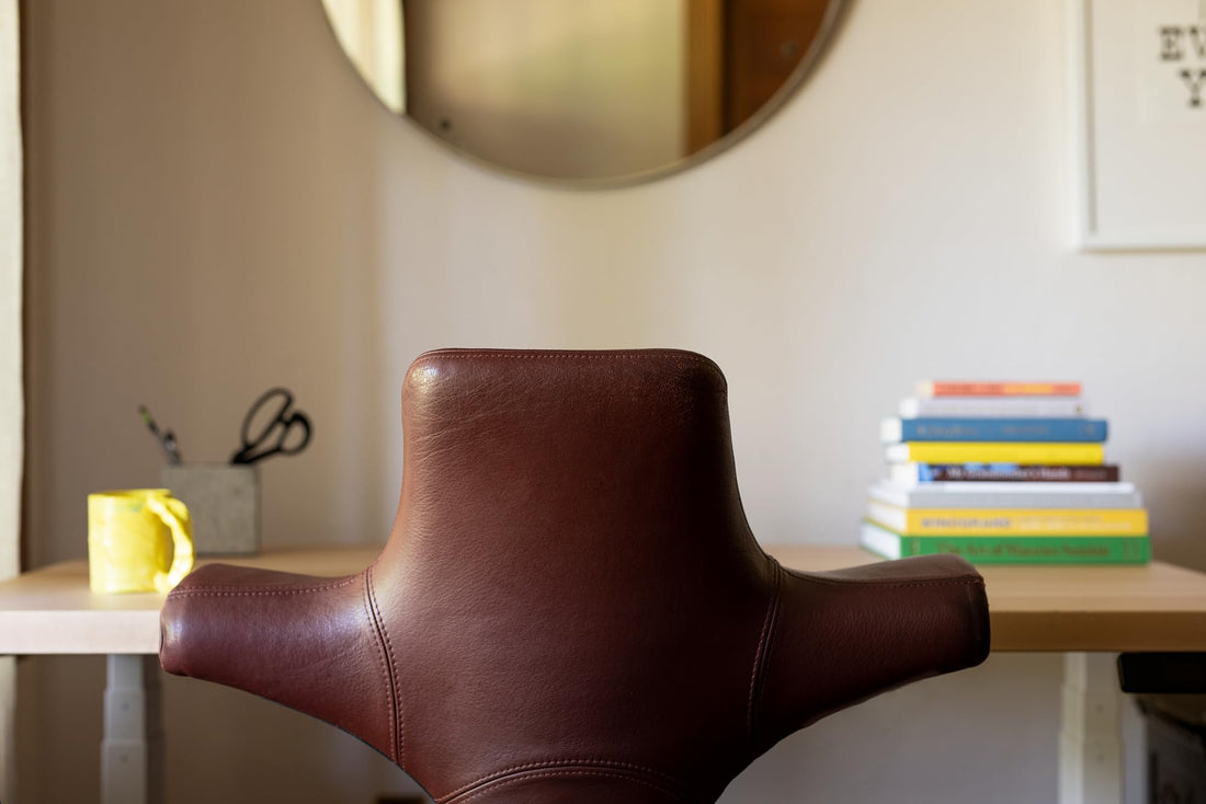 HAG Capisco Adjustable Desk Chair, Tan Brown Leather