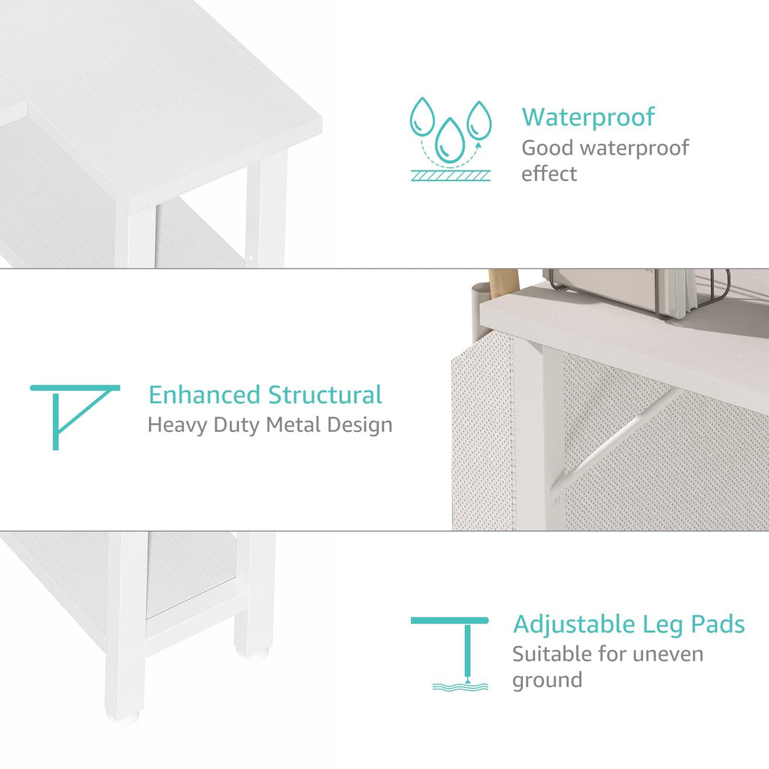 Lufeiya 40" White L-Shaped Desk