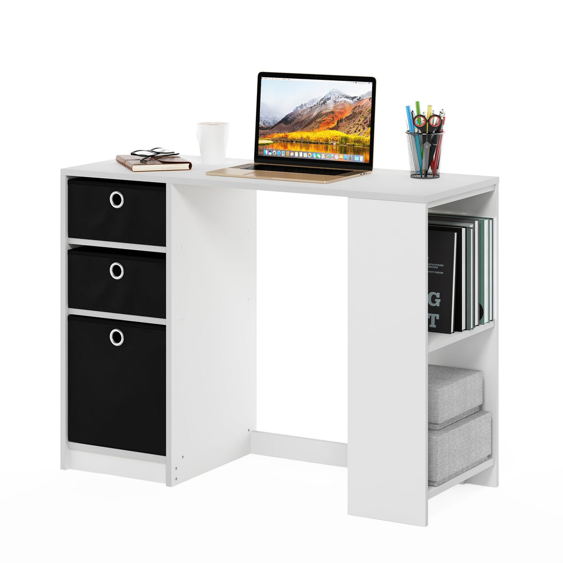 Furinno Econ Computer Desk – Light Cherry/Black