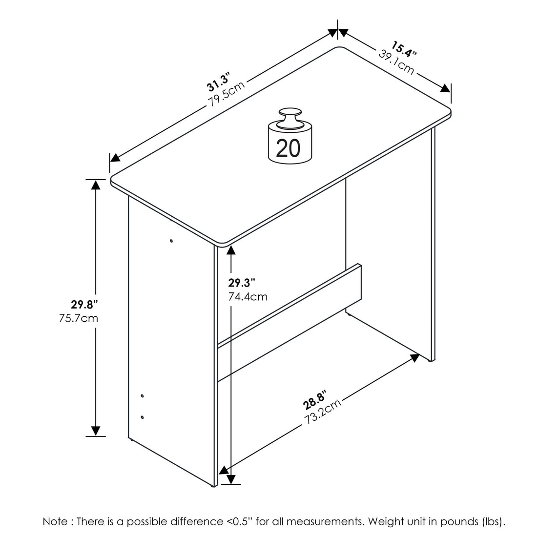 FURINNO Simplistic Study Table, Light Blue
