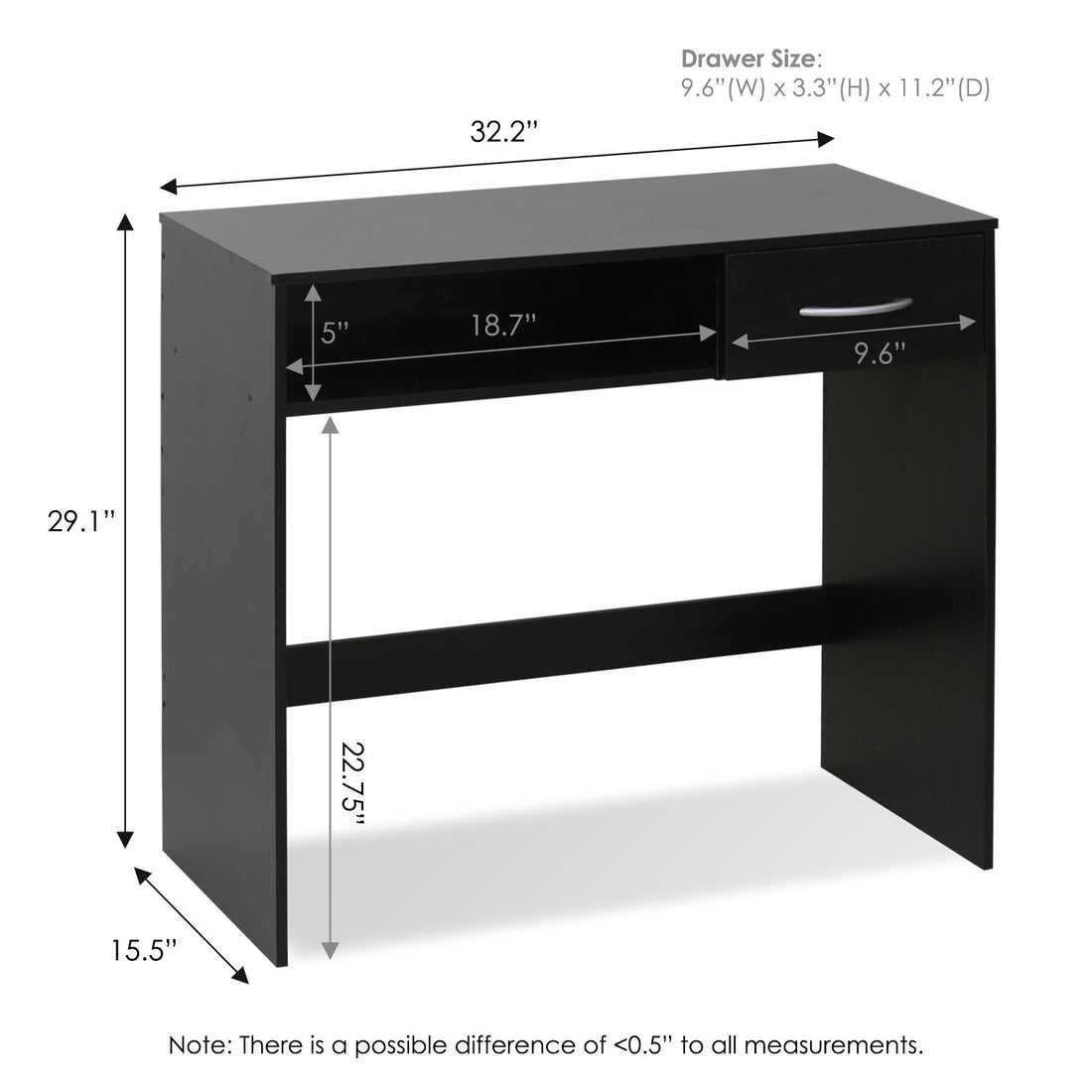 Furinno Econ Computer Desk – Light Cherry/Black