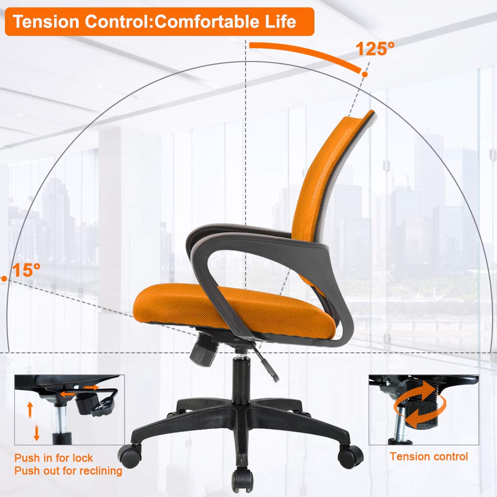 BestOffice Ergonomic Mid-Back Desk Chair – Black
