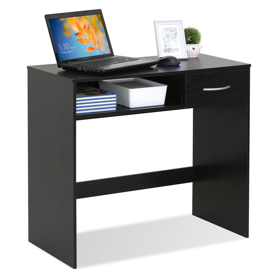 Furinno Econ Computer Desk – Light Cherry/Black