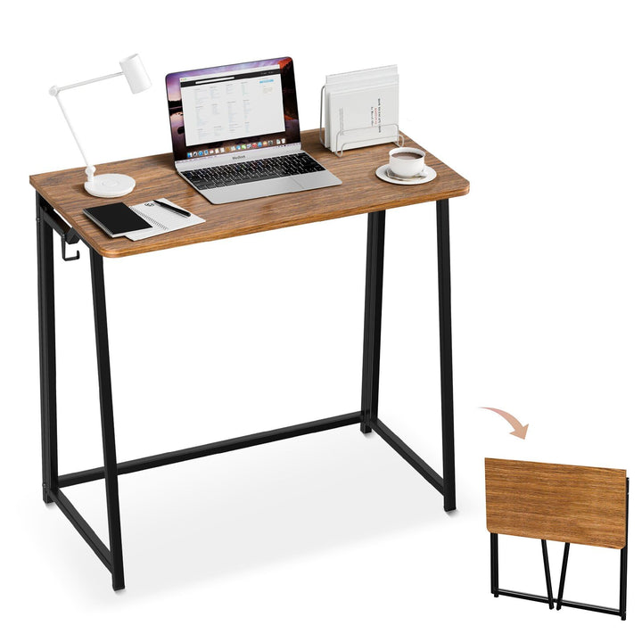 31.5" Small Folding Computer Desk, Rustic