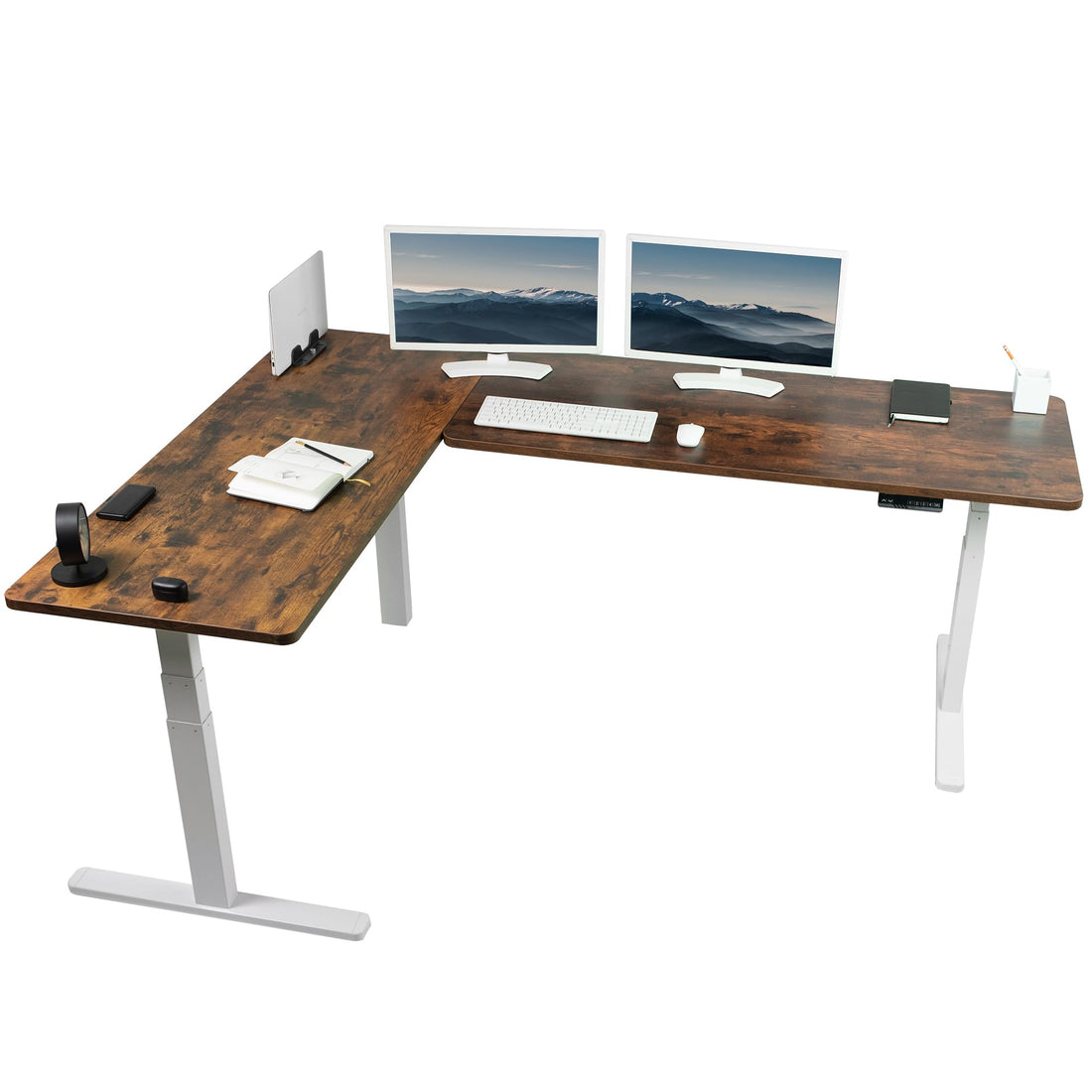 VIVO 83"x60" L-Shaped Electric Height Adjustable Desk