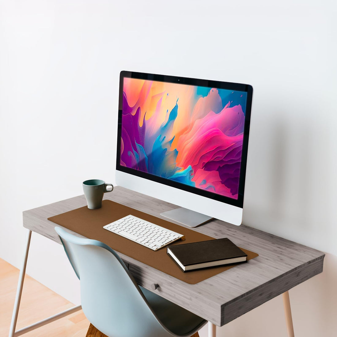 Leather Desk Pad 36"x20" – Dual-Sided Waterproof Mat, Black