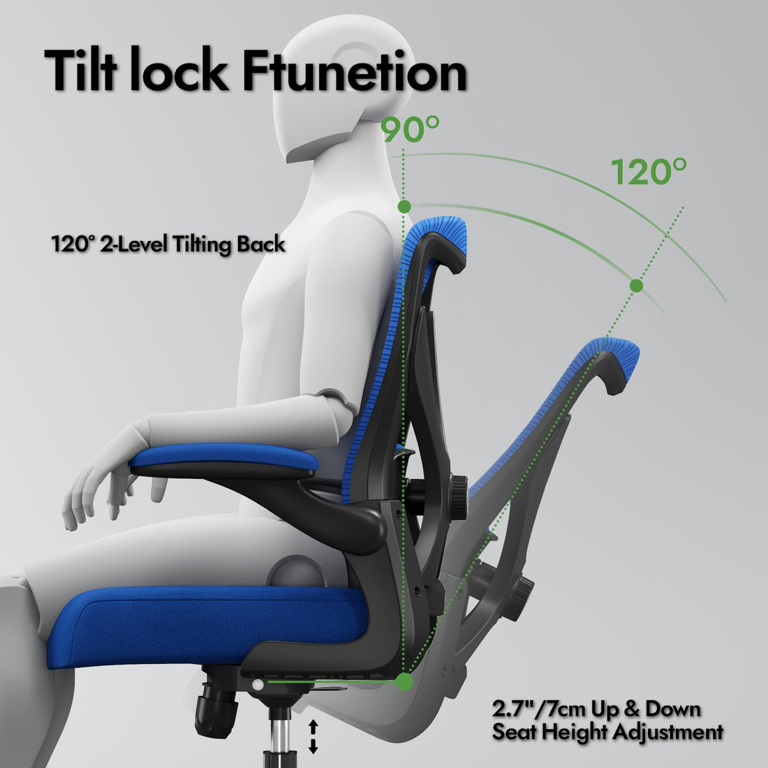 Ergonomic Office Chair, Grey Gold