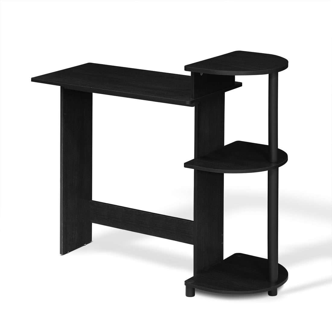 Furinno Compact Computer Desk, Walnut/Black