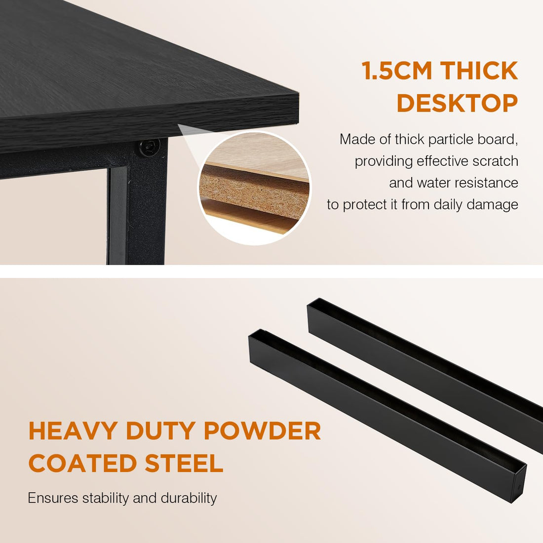 PayLessHere 32" Black Computer Desk with Metal Frame