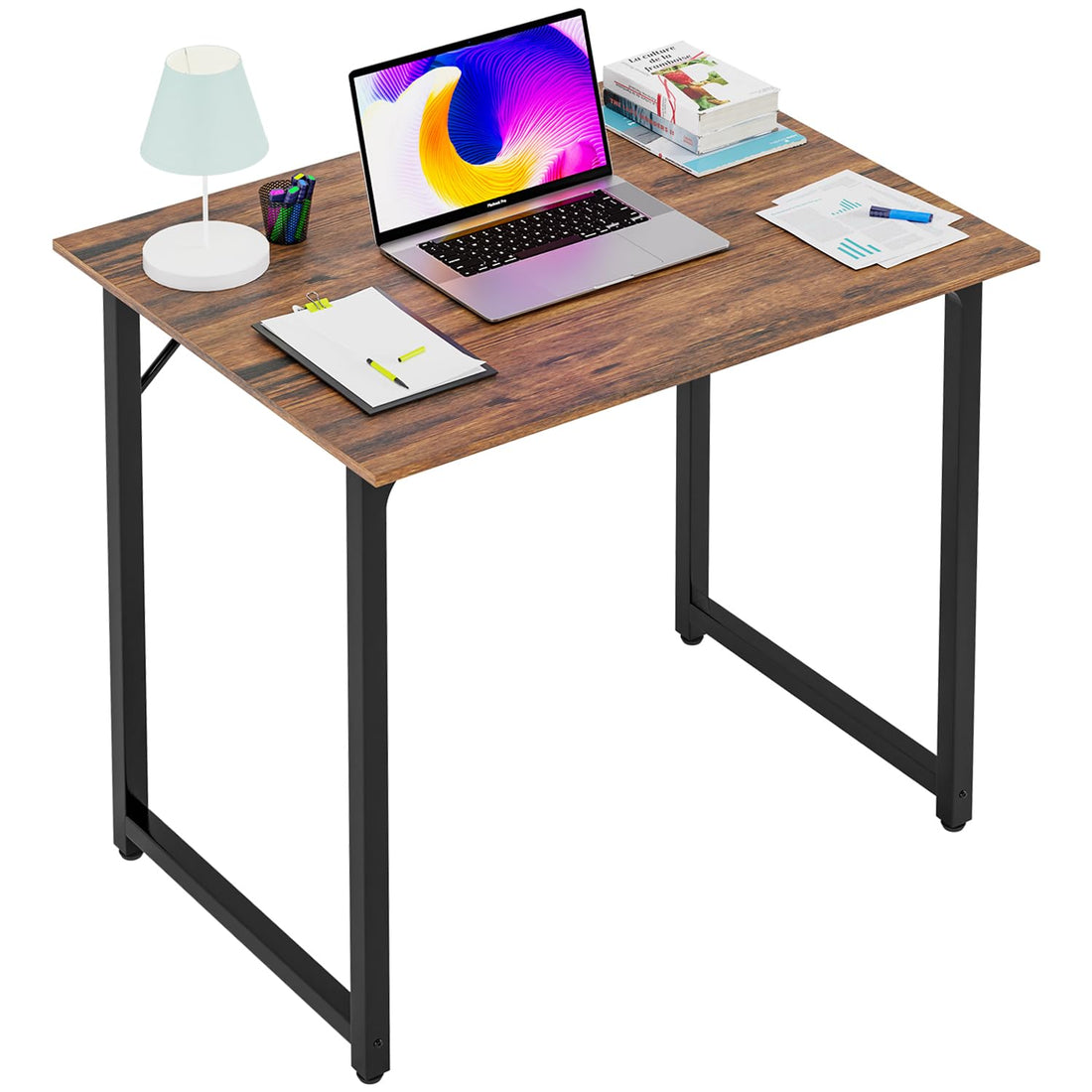 PayLessHere 32" Black Computer Desk with Metal Frame