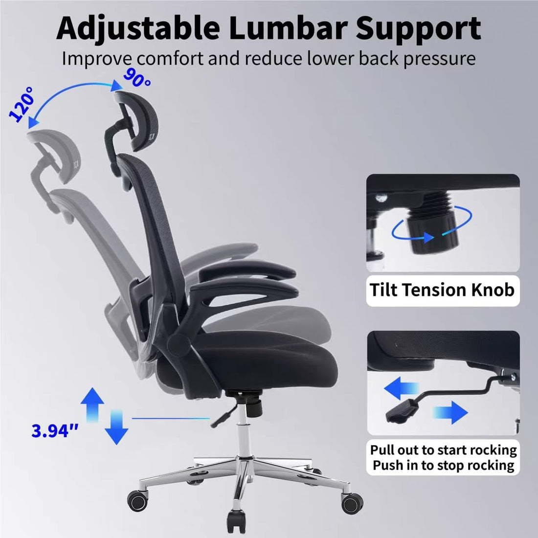 Ergonomic Mesh Office Chair, Black