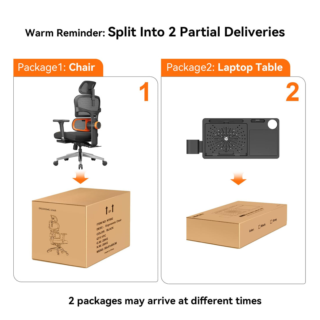Newtral Ergonomic Office Chair with Footrest, Gray