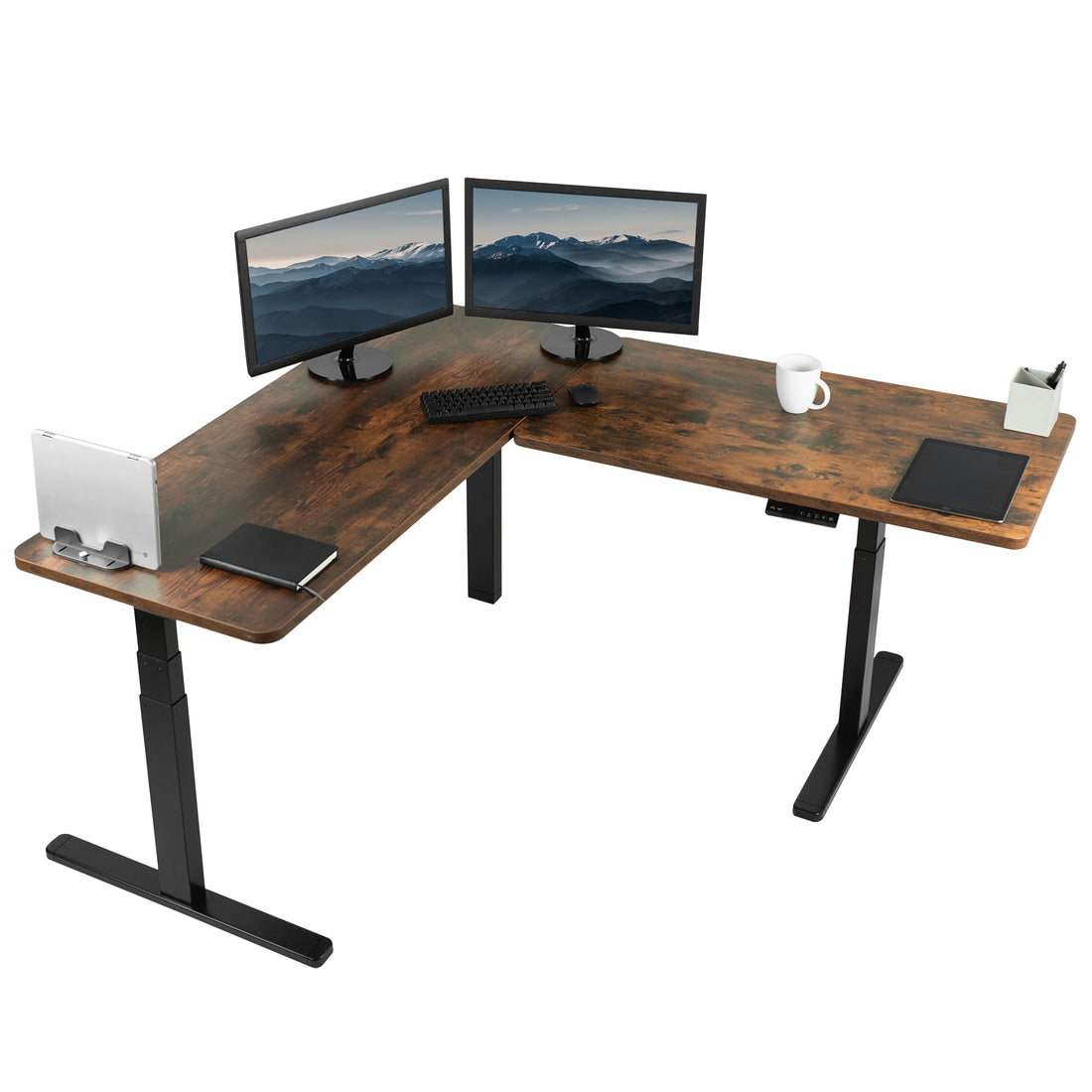 VIVO 83"x60" L-Shaped Electric Height Adjustable Desk