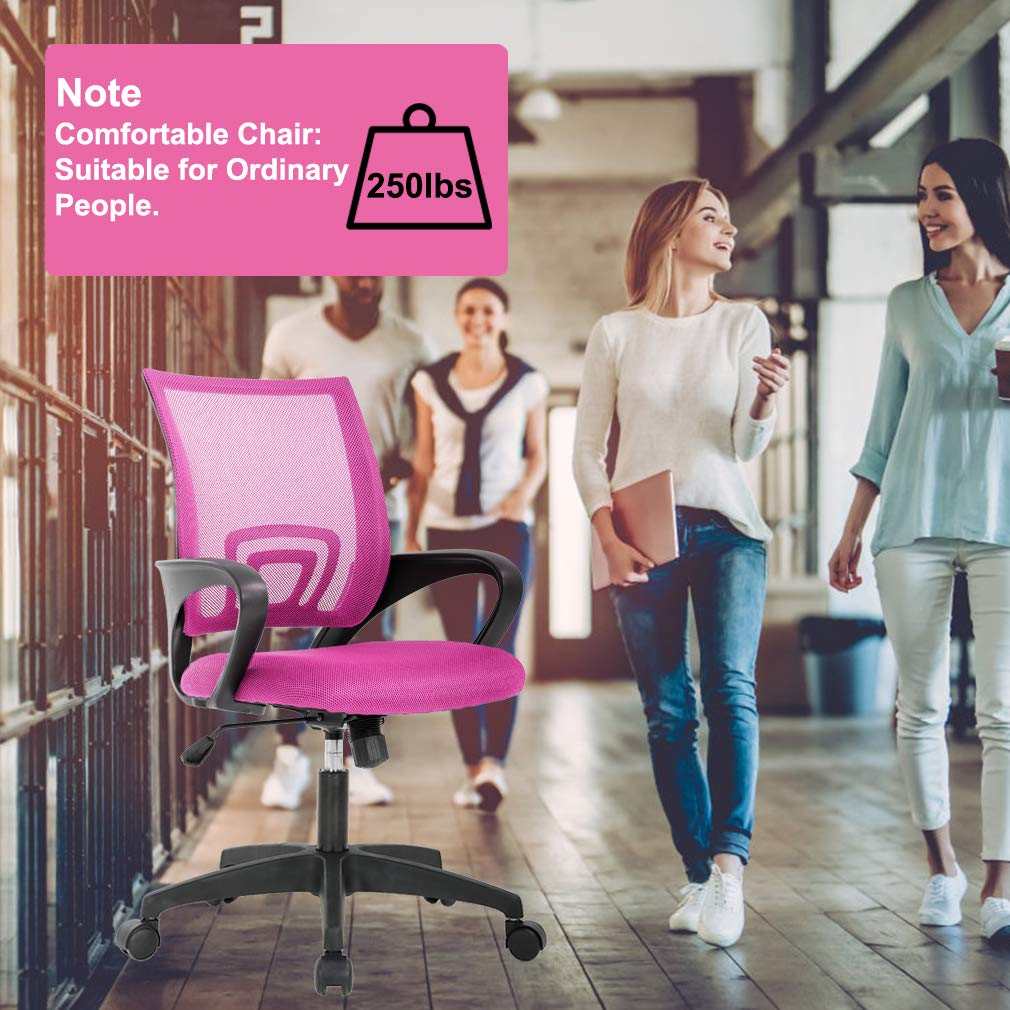 BestOffice Ergonomic Mid-Back Office Chair, Black