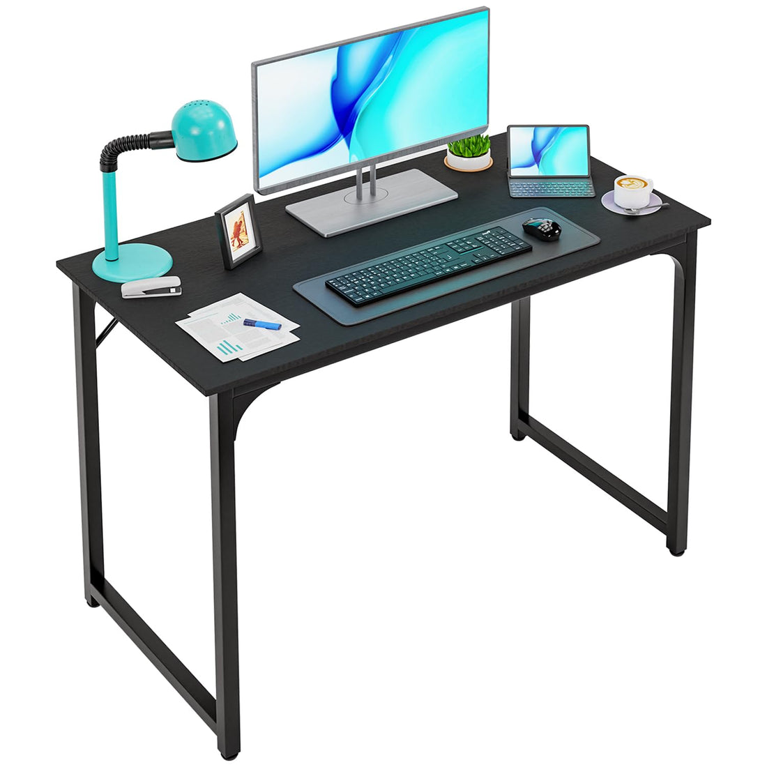 PayLessHere 32" Black Computer Desk with Metal Frame