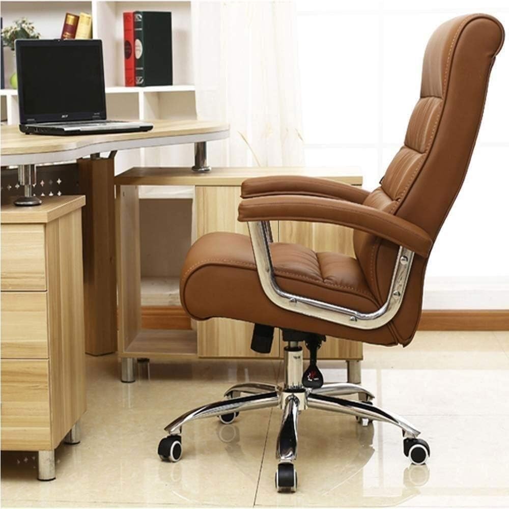 Executive Reclining Leather Office Chair, Apricot