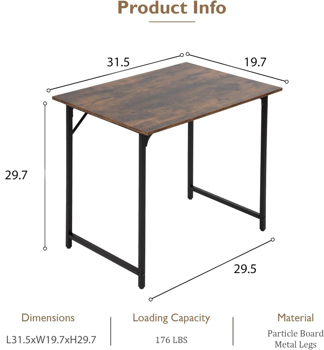BestOffice 32" Modern Computer Desk, Black