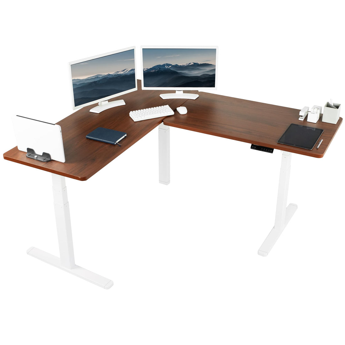 VIVO 83"x60" L-Shaped Electric Height Adjustable Desk