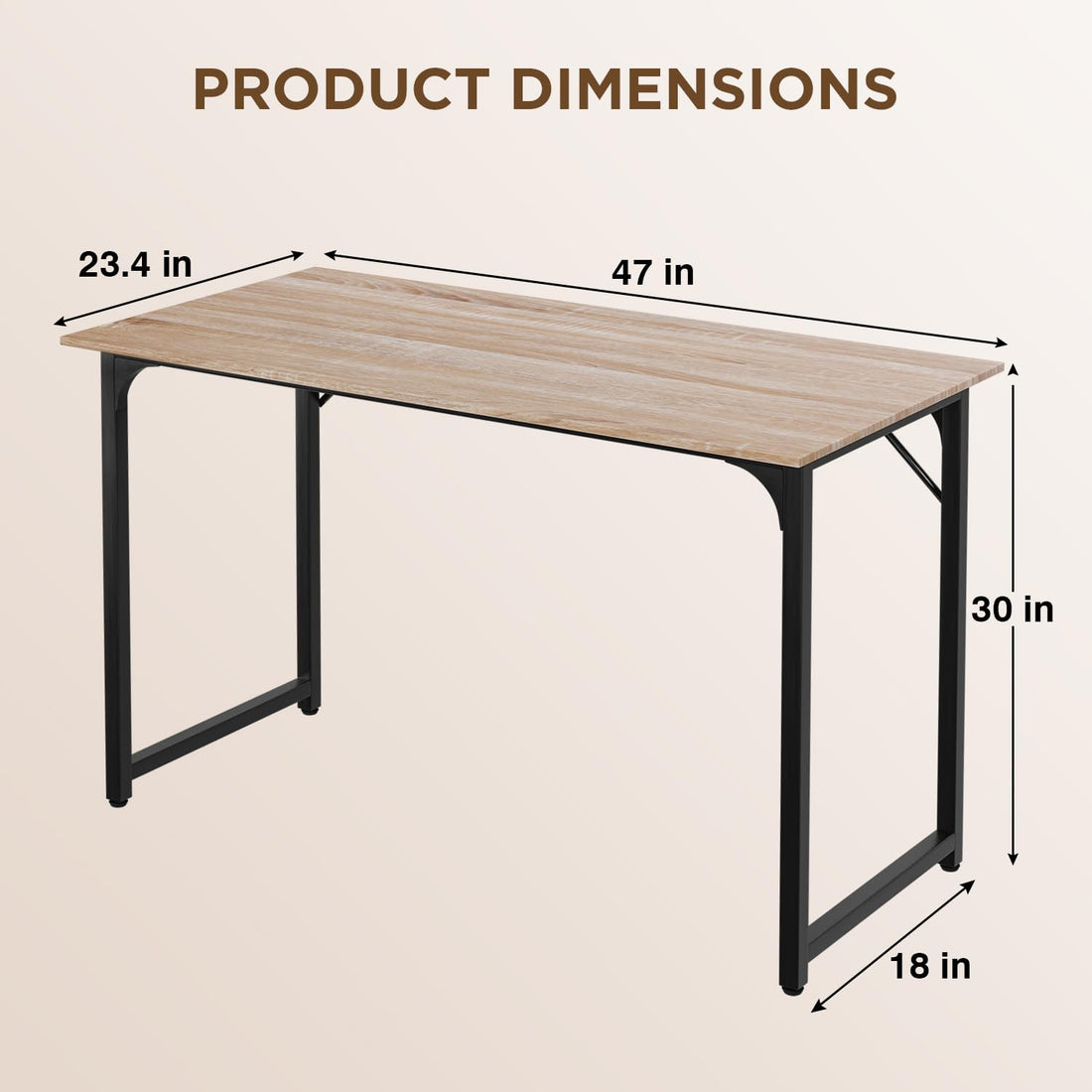 PayLessHere 32" Black Computer Desk with Metal Frame