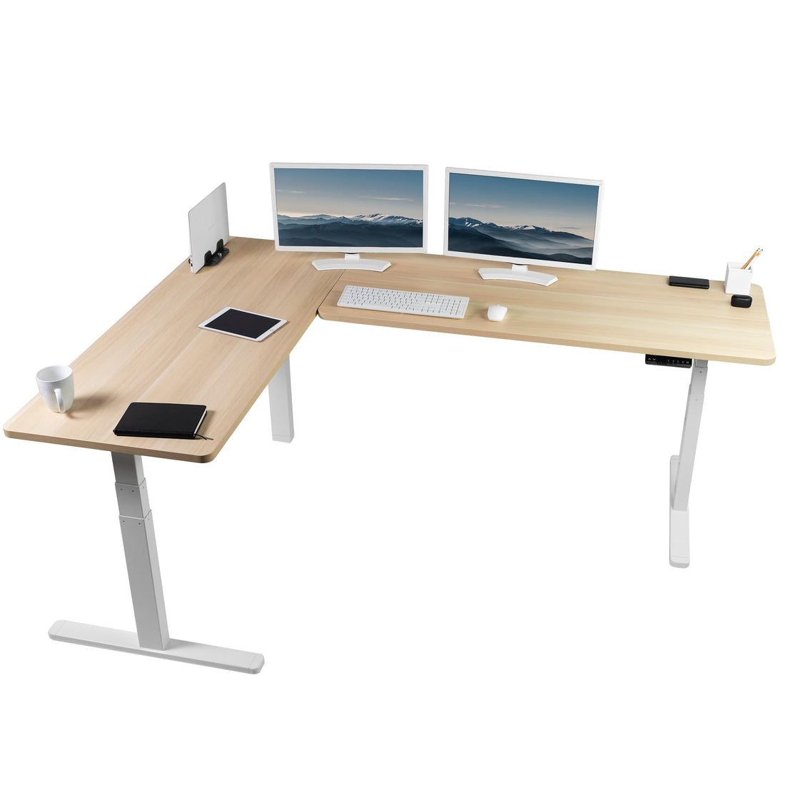 VIVO 83"x60" L-Shaped Electric Height Adjustable Desk