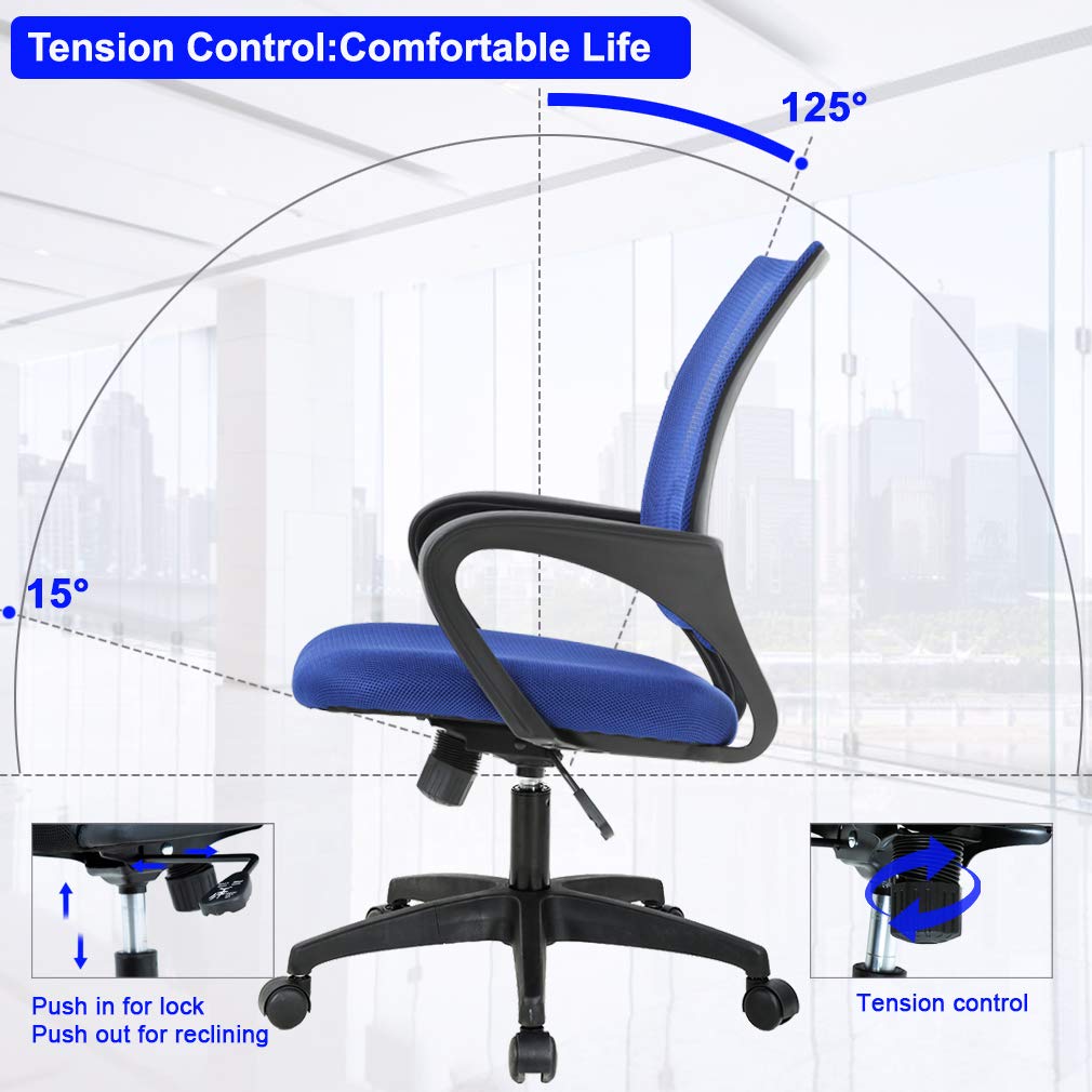BestOffice Ergonomic Mid-Back Desk Chair – Black