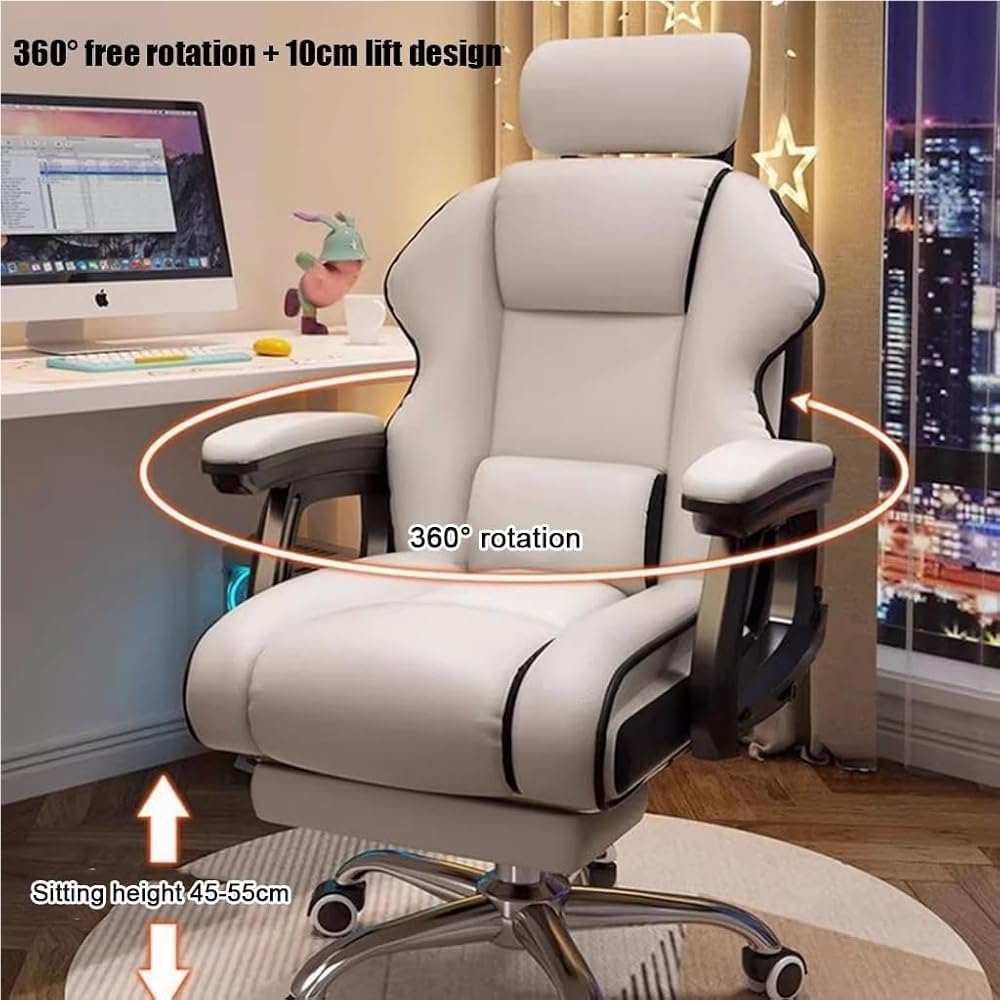 Ergonomic Executive Office Chair with Footrest, Black