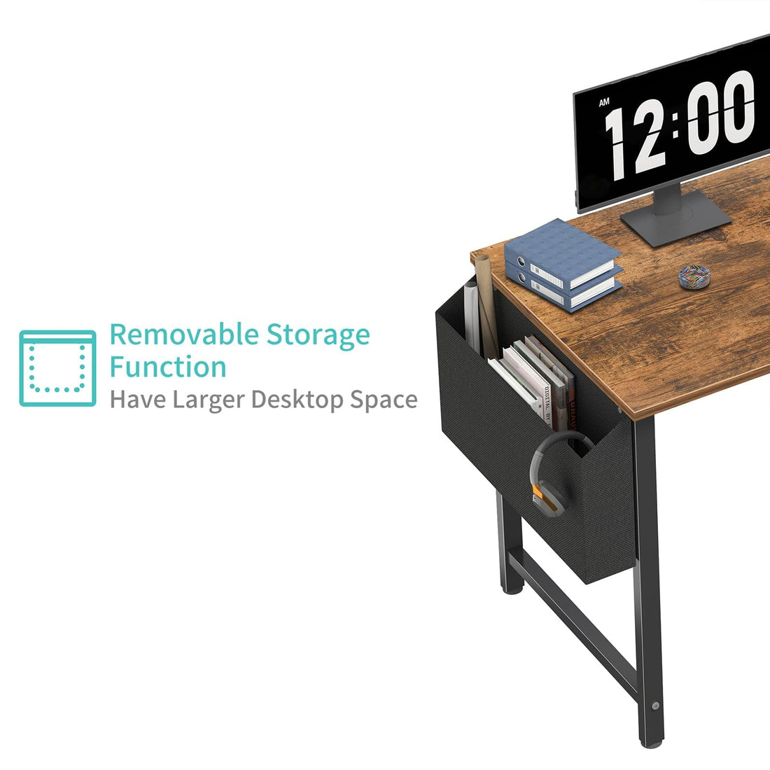 Lufeiya 40" White L-Shaped Desk