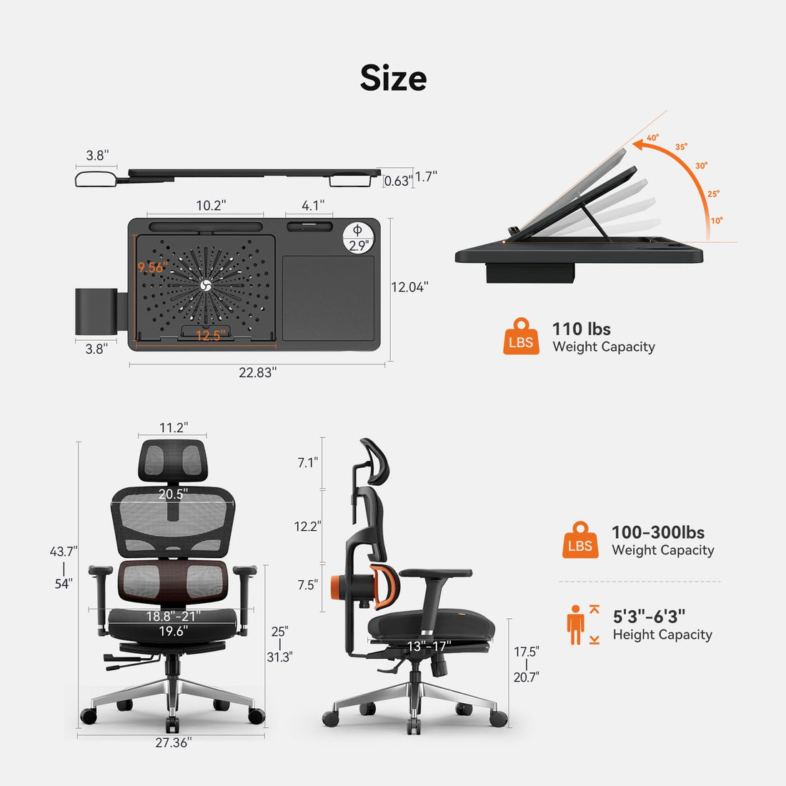 Newtral Ergonomic Office Chair, Gray