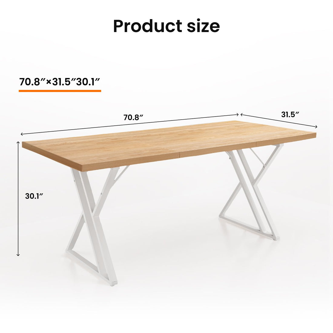 70.9" Executive Office Desk, Ash Black