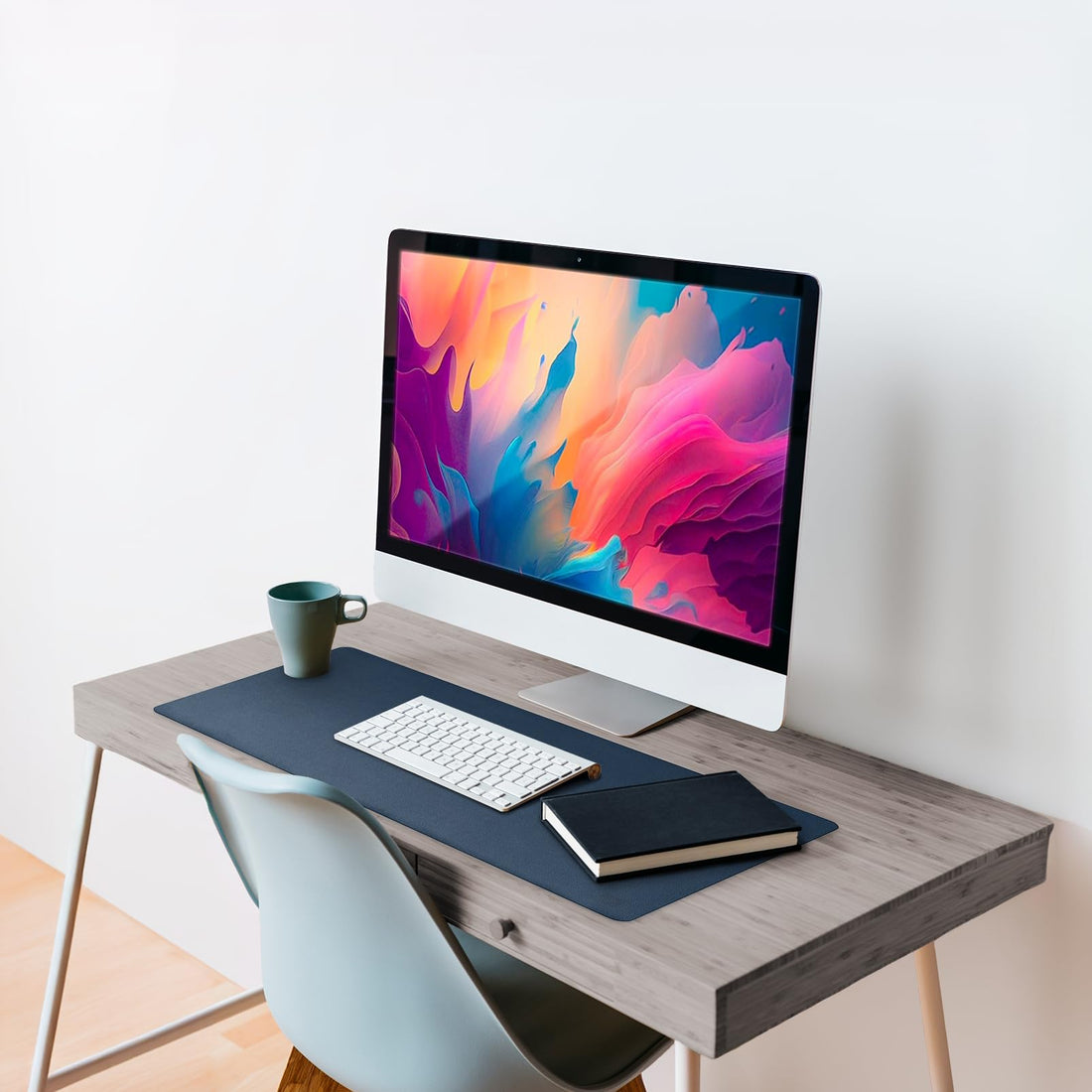 Leather Desk Pad 36"x20" – Dual-Sided Waterproof Mat, Black