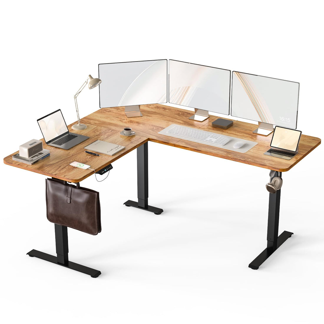 63"x55" L-Shaped Electric Height Adjustable Desk
