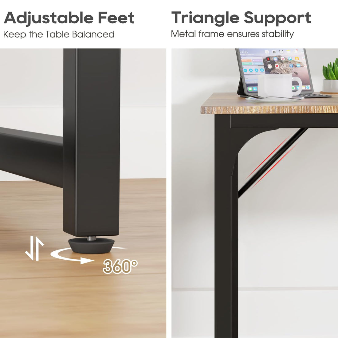 PayLessHere 32" Black Computer Desk with Metal Frame