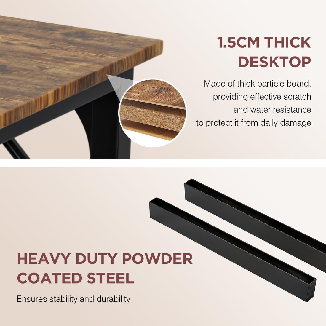 PayLessHere 32" Black Computer Desk with Metal Frame