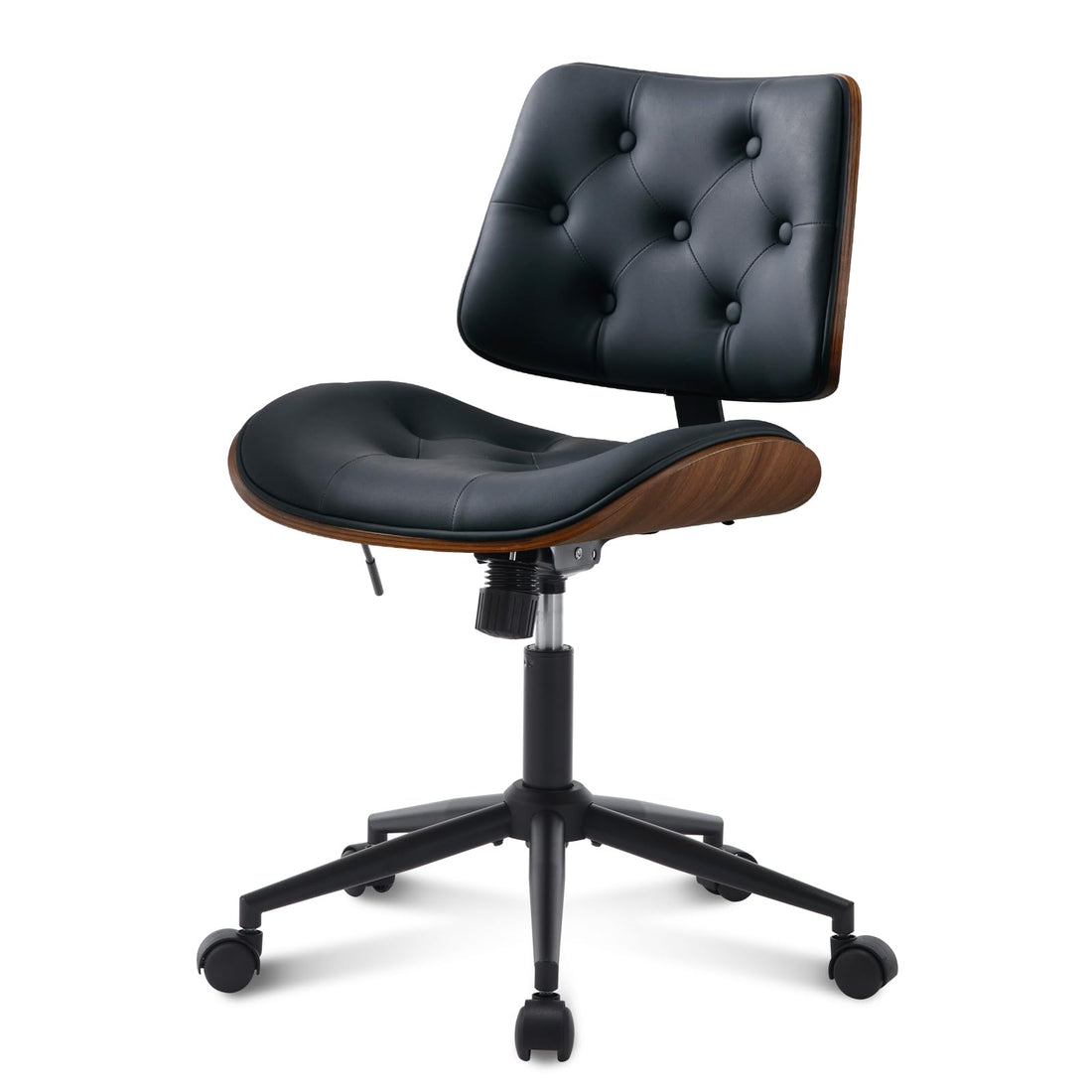 Armless Office Chair with Wheels, Beige