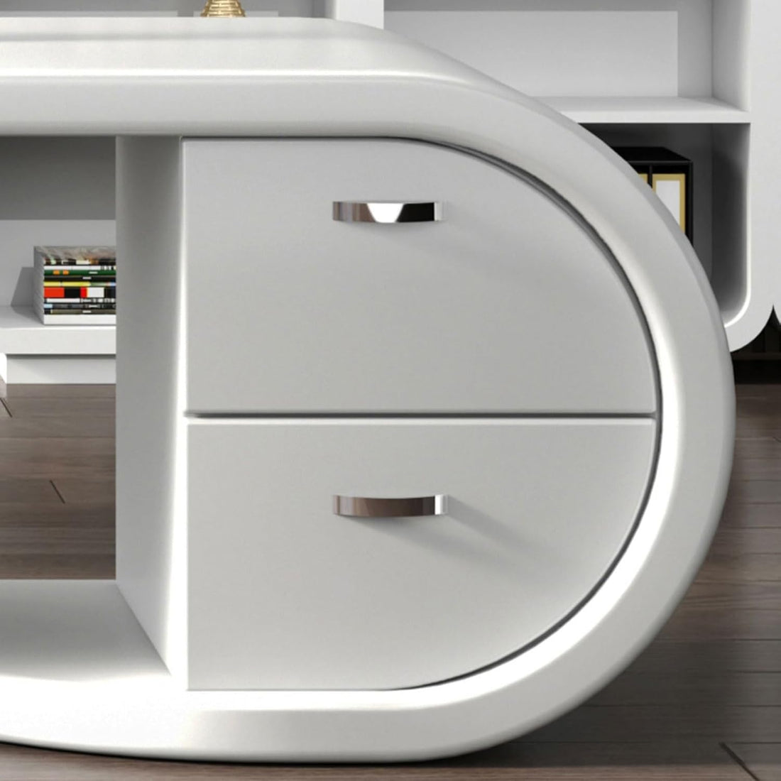 94" L-Shaped Computer Desk with LED & Power Outlet