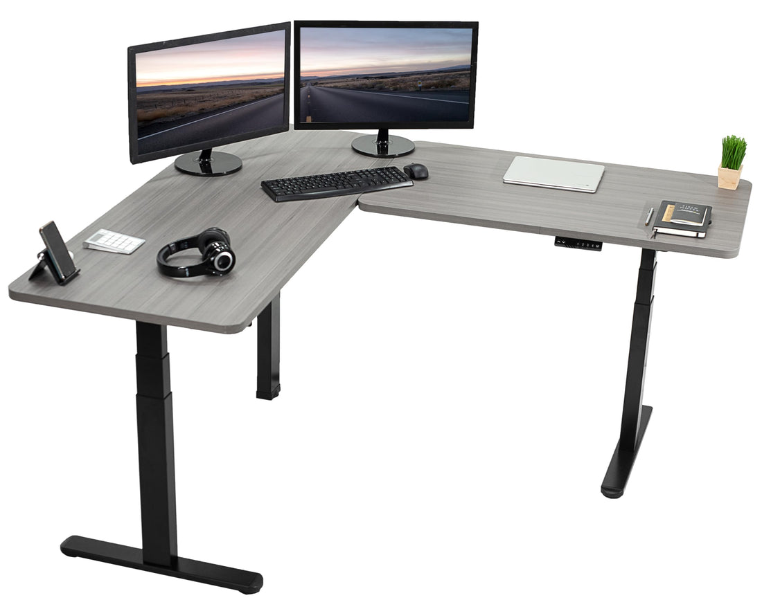 VIVO 83"x60" L-Shaped Electric Height Adjustable Desk