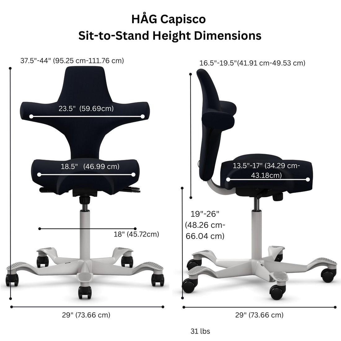 HAG Capisco Adjustable Desk Chair, Chestnut Brown